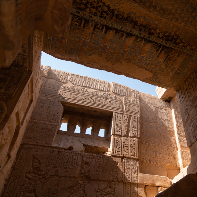 Detail shot of Egyptian temple